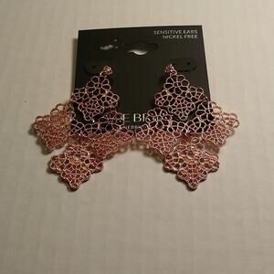 NWT Rose gold lace like earrings by Lane Bryant